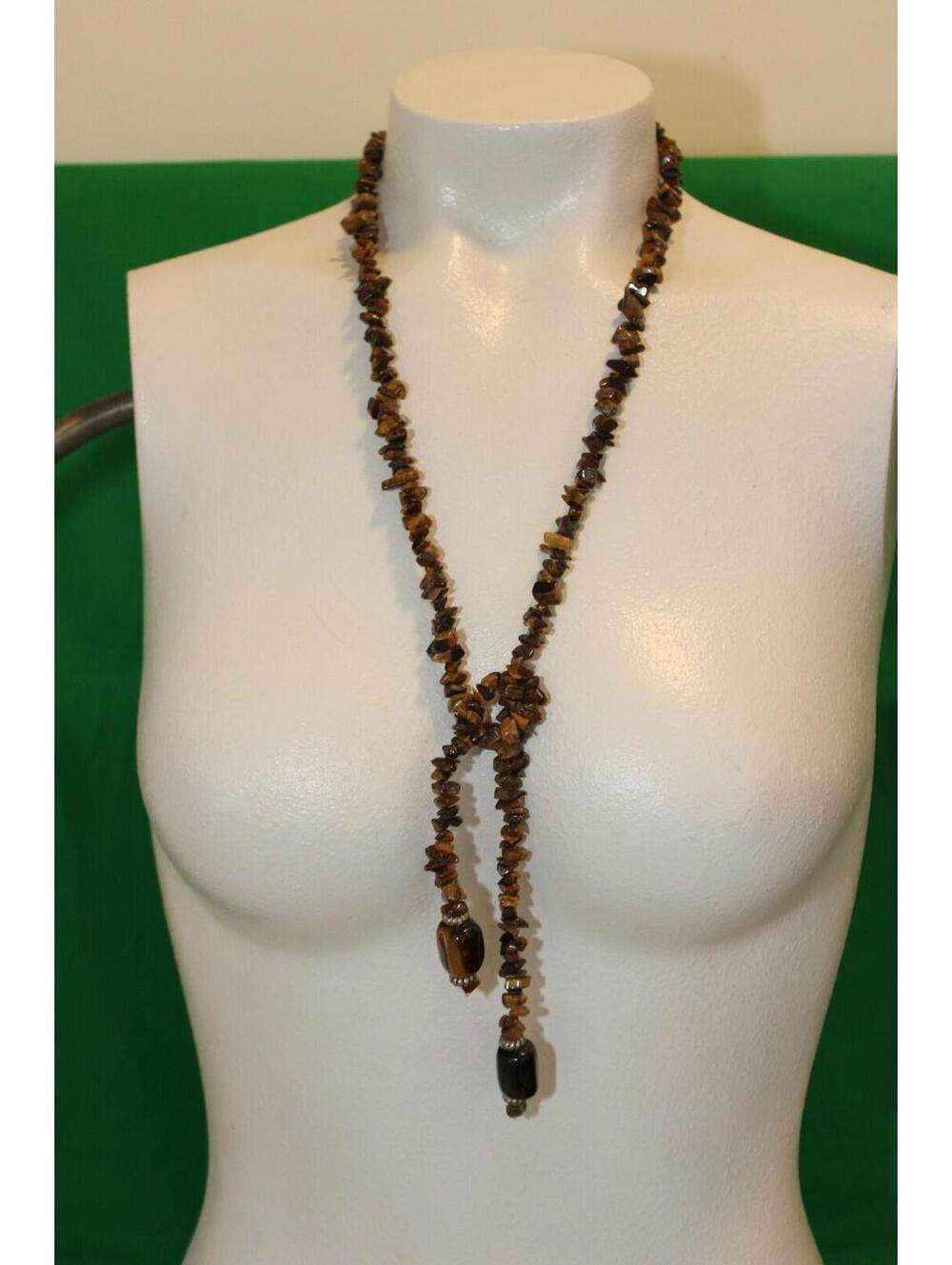 Vintage Polished Chip Beads Tiger's Eye Gemstone